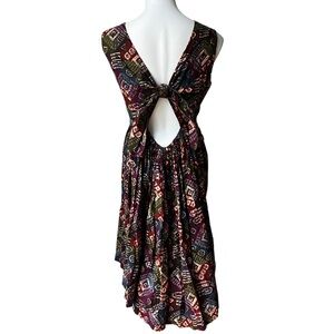 Peruvian Connection Open Back Sleeveless Dress, Sz M